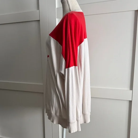 Aerie Red and White “Happy Camper” Crew Neck Sweater - Picture 4 of 9